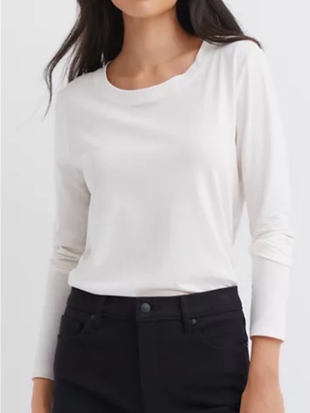 XL-LOFT -Cream Long-Sleeve Everyday Tee